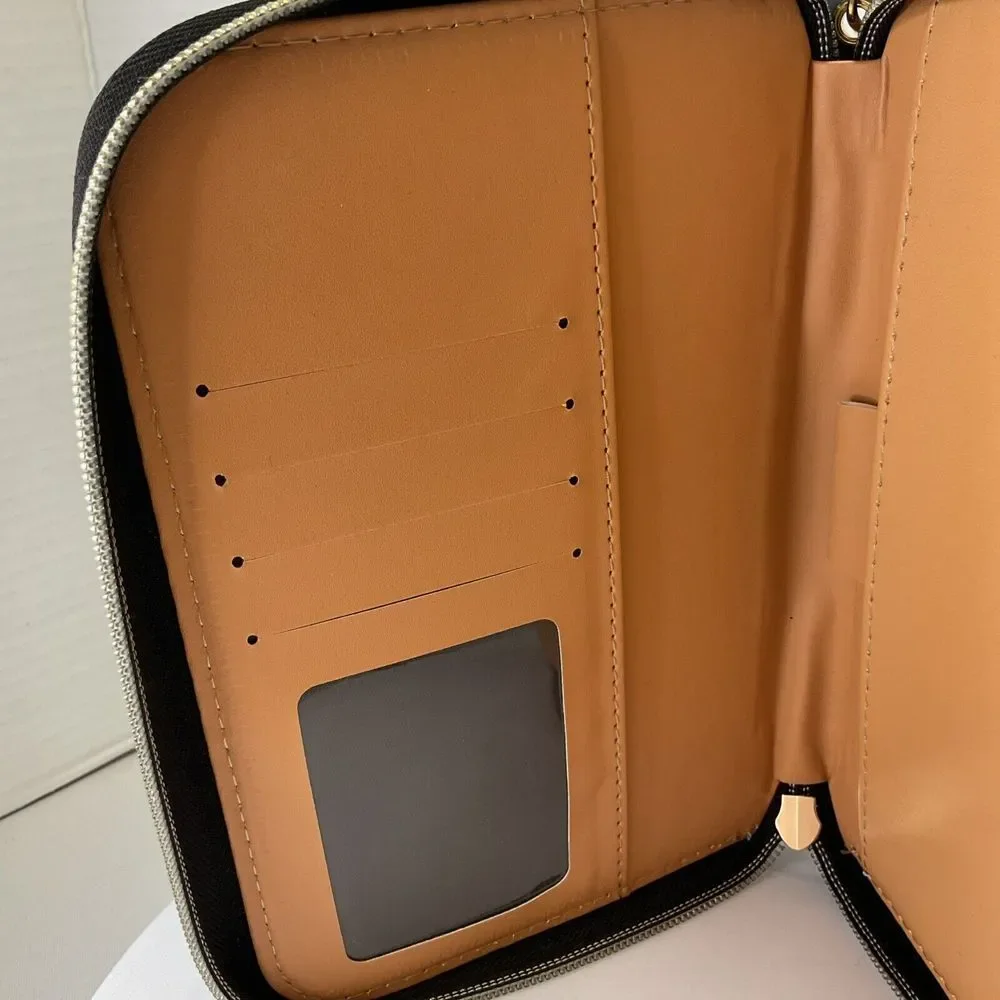 Highland Cow PU Leather Zip Around Portfolio Padfolio Organizer Card Slots 8 X 4